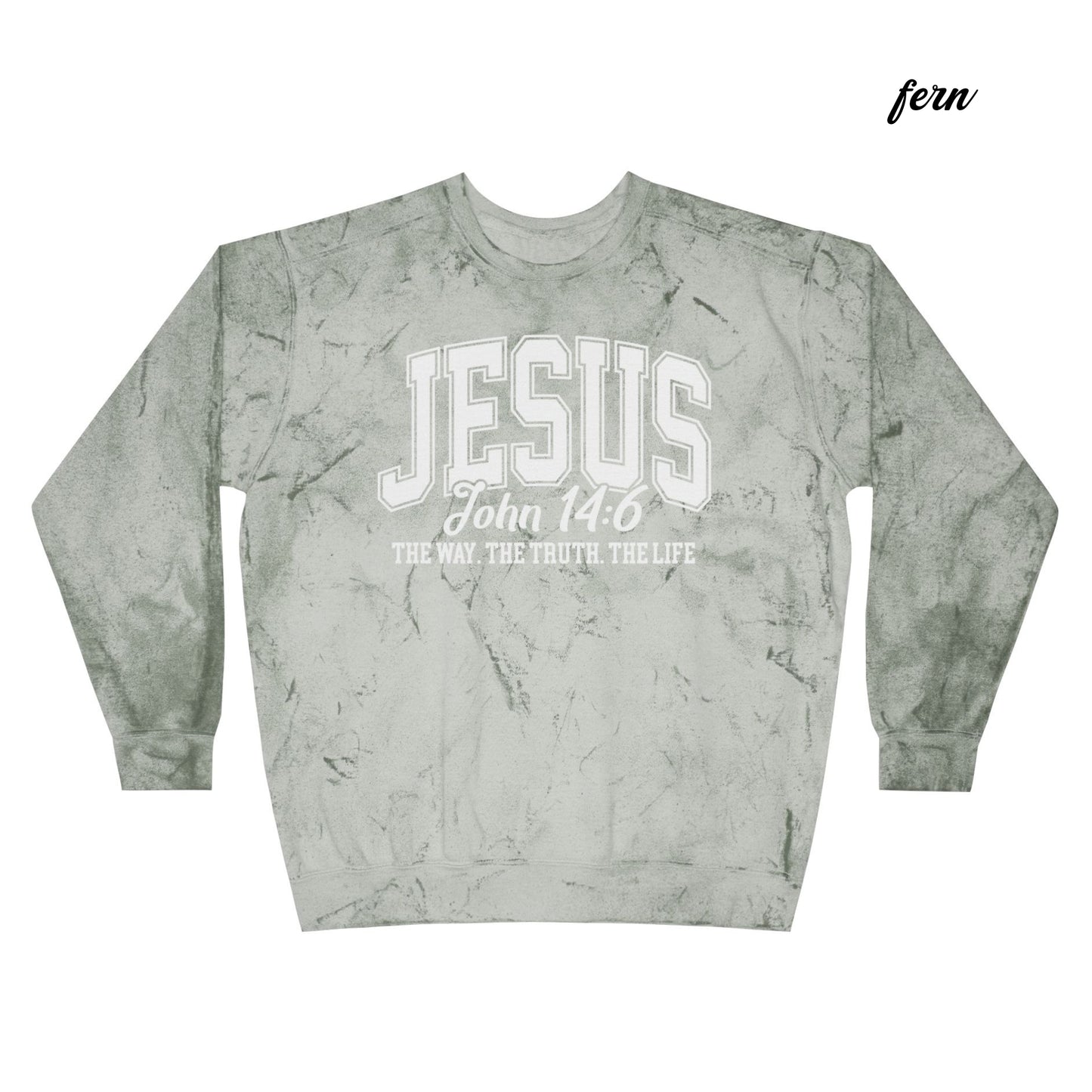Jesus, The Way The Truth The Life - Unisex Lightweight Crewneck Sweatshirt