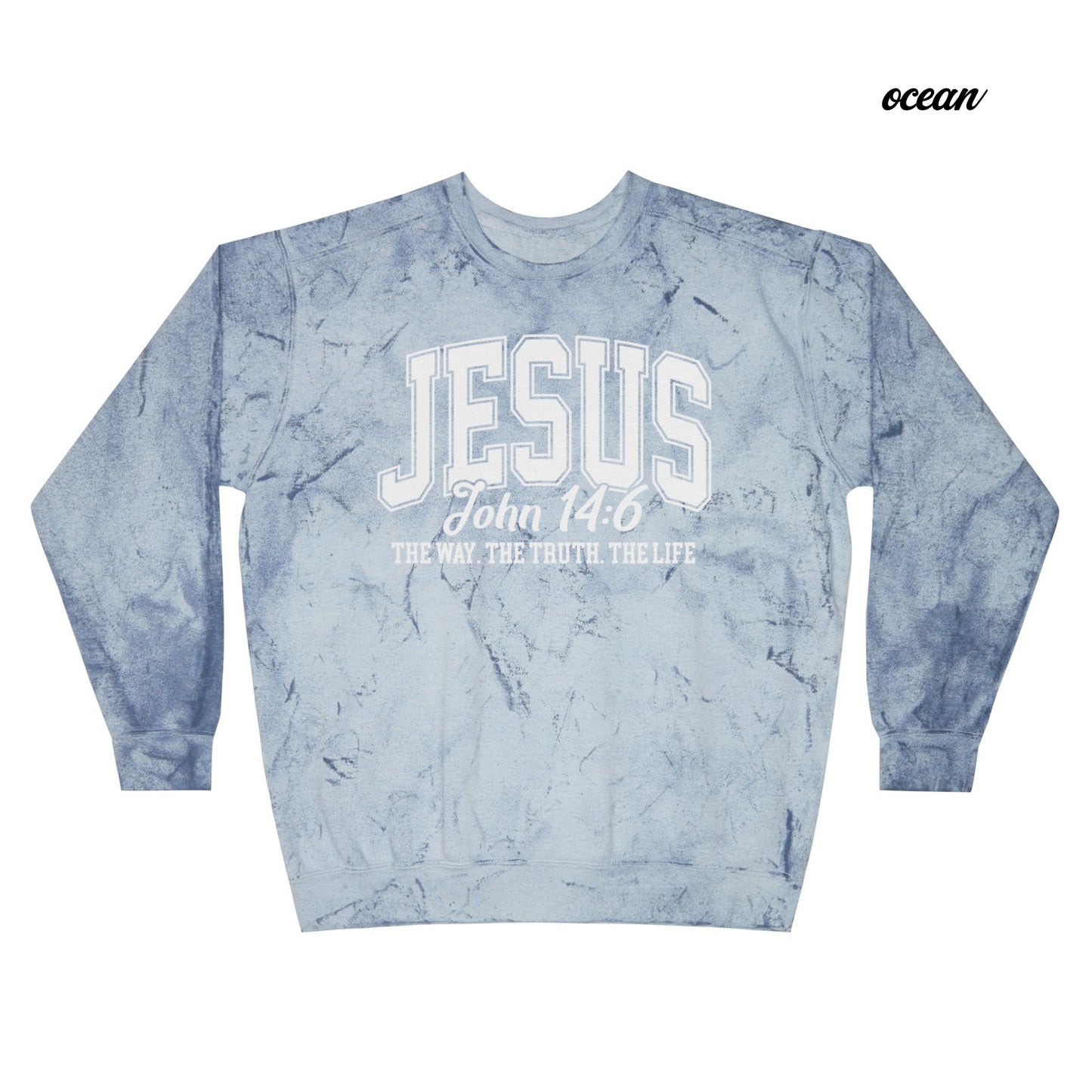 Jesus, The Way The Truth The Life - Unisex Lightweight Crewneck Sweatshirt