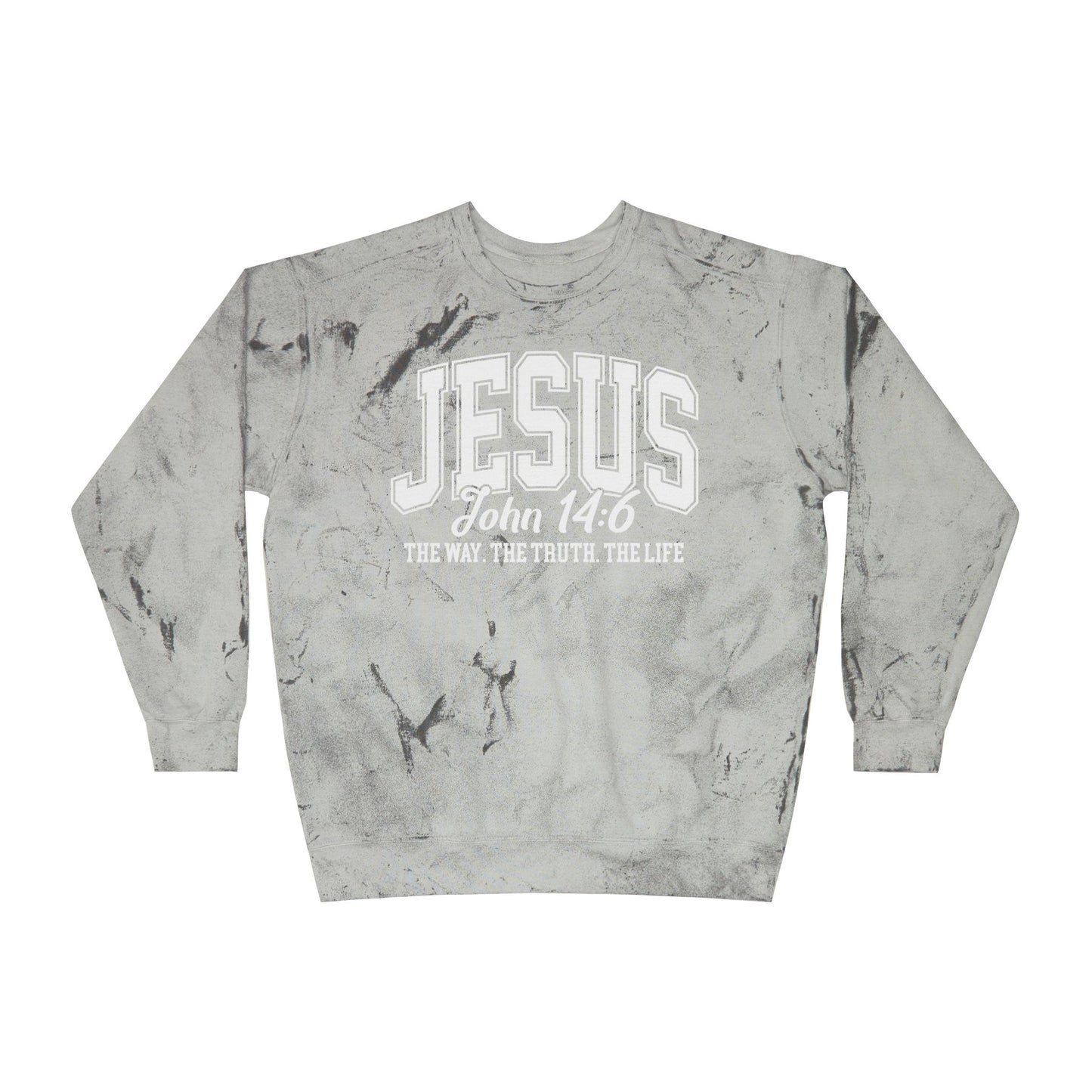 Jesus, the way the truth the life - Unisex Color Blast Crewneck Sweatshirt