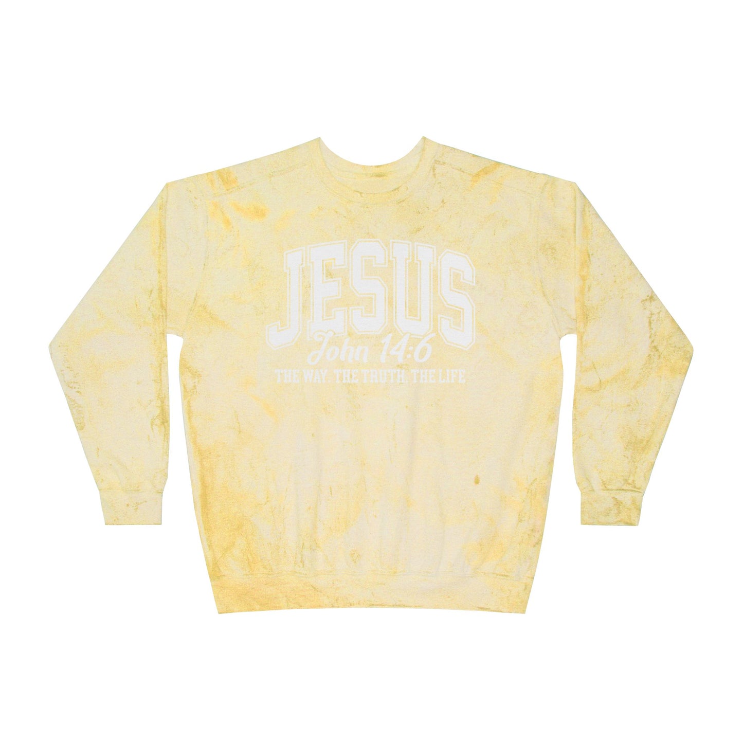 Jesus, the way the truth the life - Unisex Color Blast Crewneck Sweatshirt