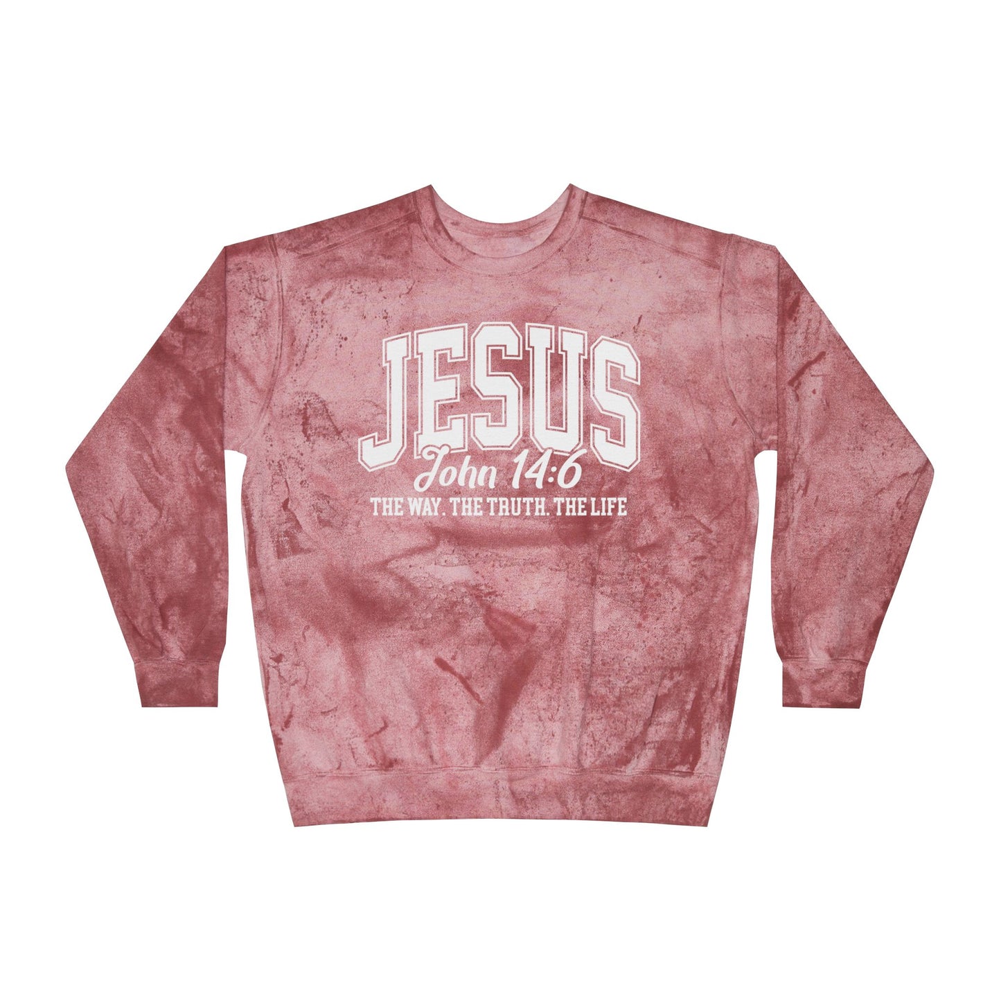 Jesus, the way the truth the life - Unisex Color Blast Crewneck Sweatshirt