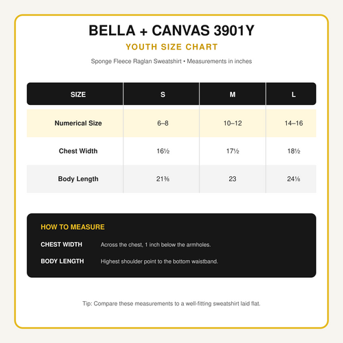 Bella + Canvas Youth Sponge Fleece Raglan Sweatshirt | Campus Collection 1