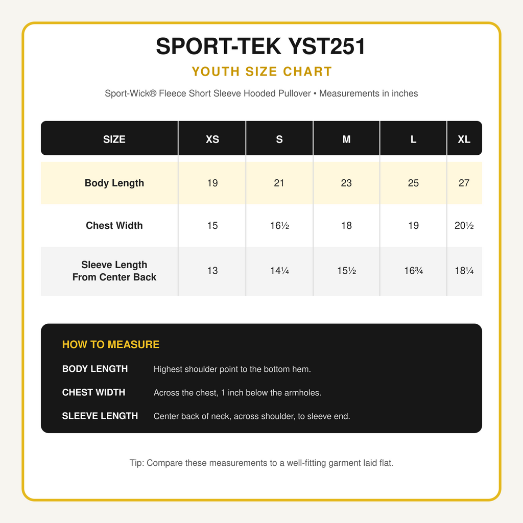 Sport-Tek Youth Sport-Wick Fleece Short Sleeve Hoodie | Campus Collection 1